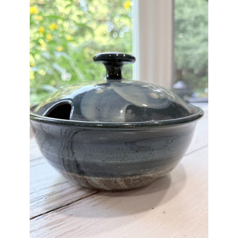 Handmade Studio Pottery Lidded Serving Bowl Stoneware